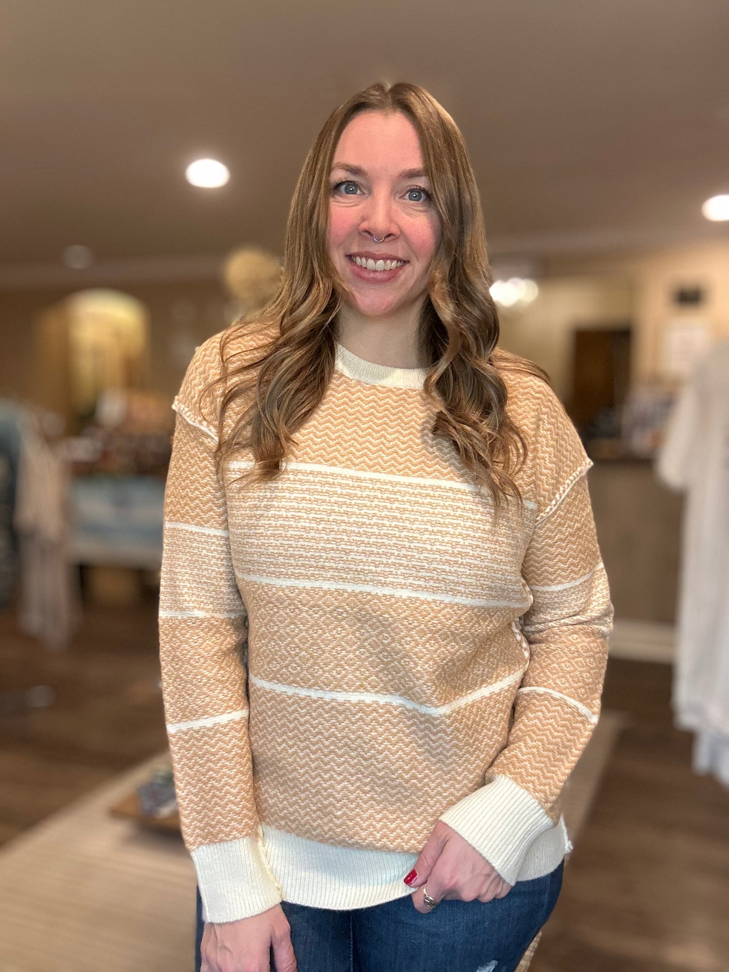 Mustard Colorblock Sweater