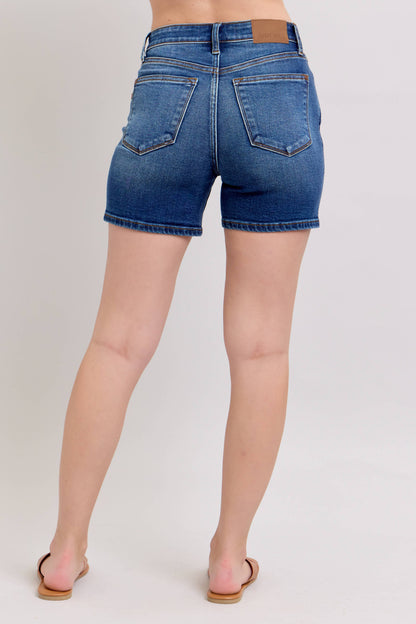 High Waisted 2 Button Mid Length Dad Shorts
