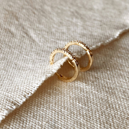 Thin Line Cubic Zirconia Hoop Earrings