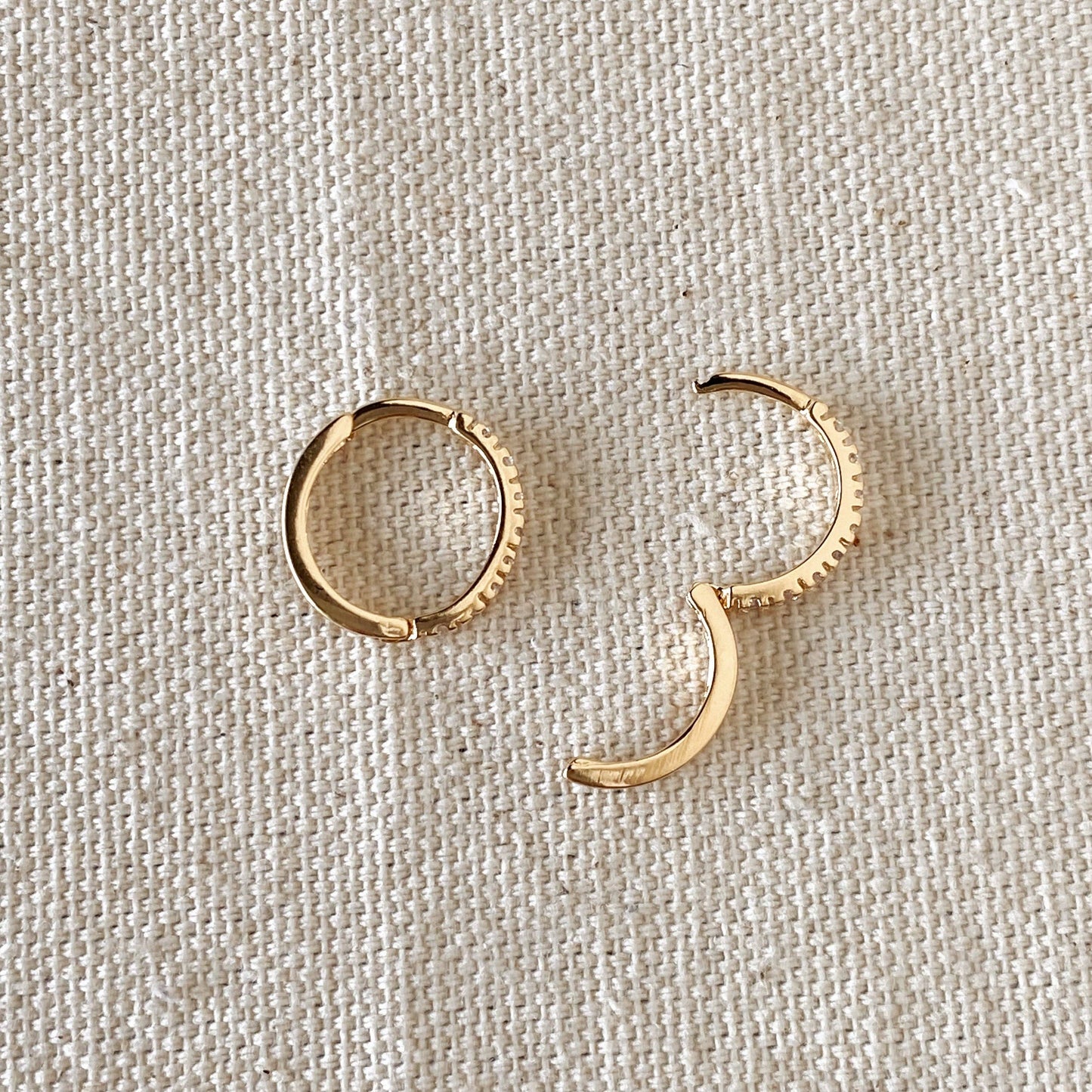 Thin Line Cubic Zirconia Hoop Earrings