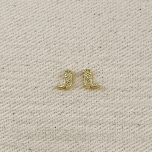 18k Gold Filled Mini Cowgirl Boot Earrings