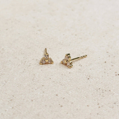 Mini Flower CZ Stud Earrings
