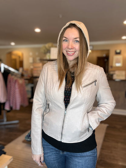 Taupe Hooded Spring Jacket