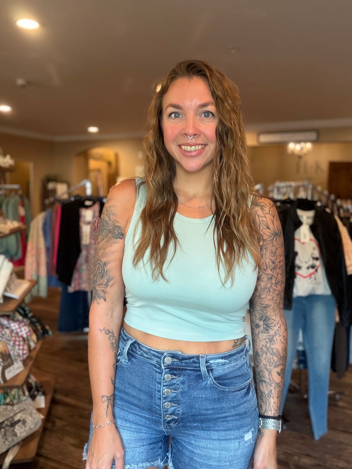 Sage Crop Tank