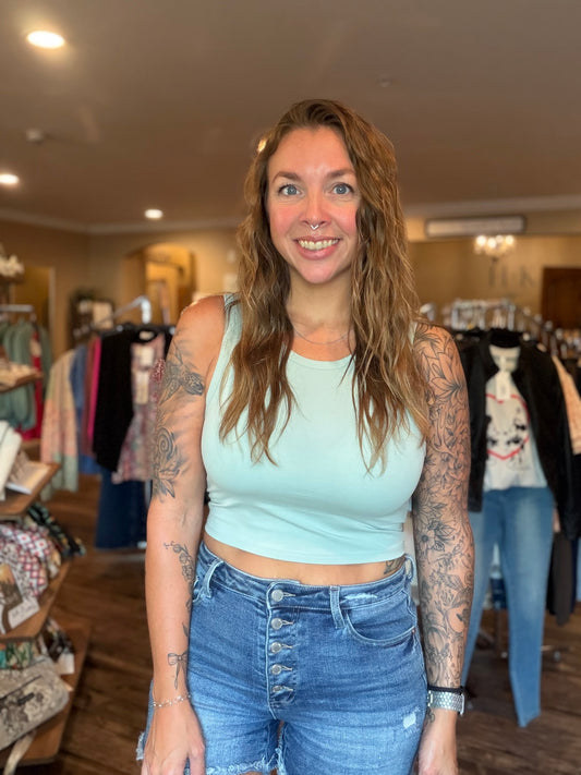 Sage Crop Tank