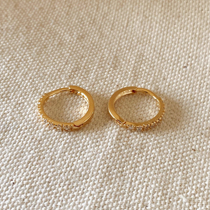 Thin Line Cubic Zirconia Hoop Earrings