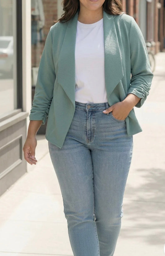 Curvy Sage Blazer