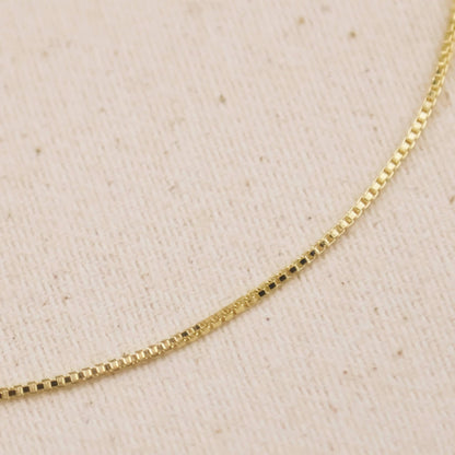 18k Gold Filled 1mm Box Anklet