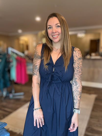 Santorini Navy Dress *ALL SALES FINAL*