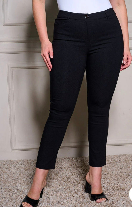 Curvy Black Pocketed Pants