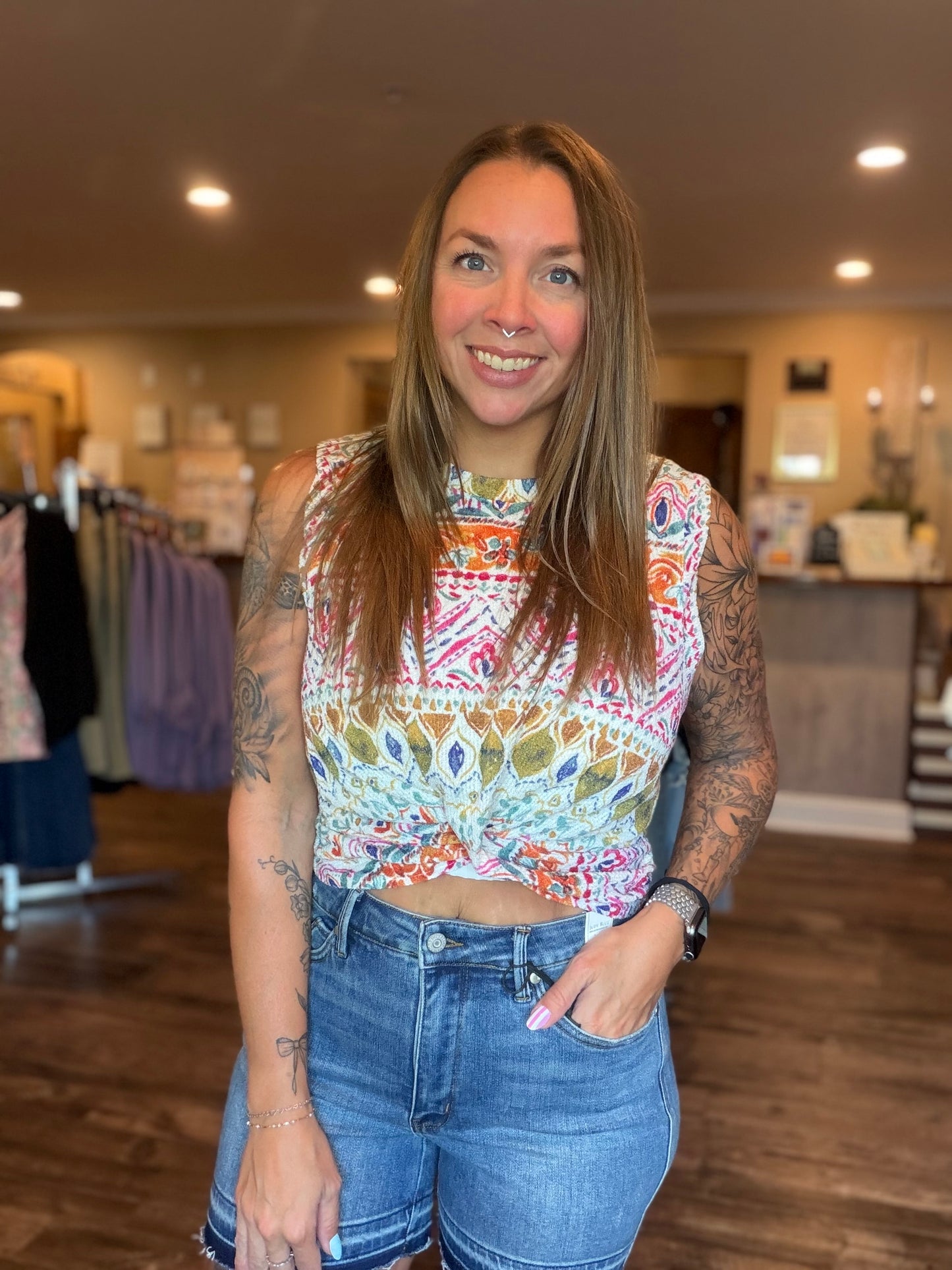 Boho Twist Crop Tank