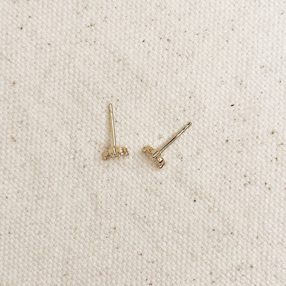Mini Flower CZ Stud Earrings