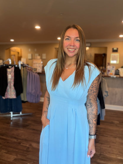 Light Blue Midi Dress