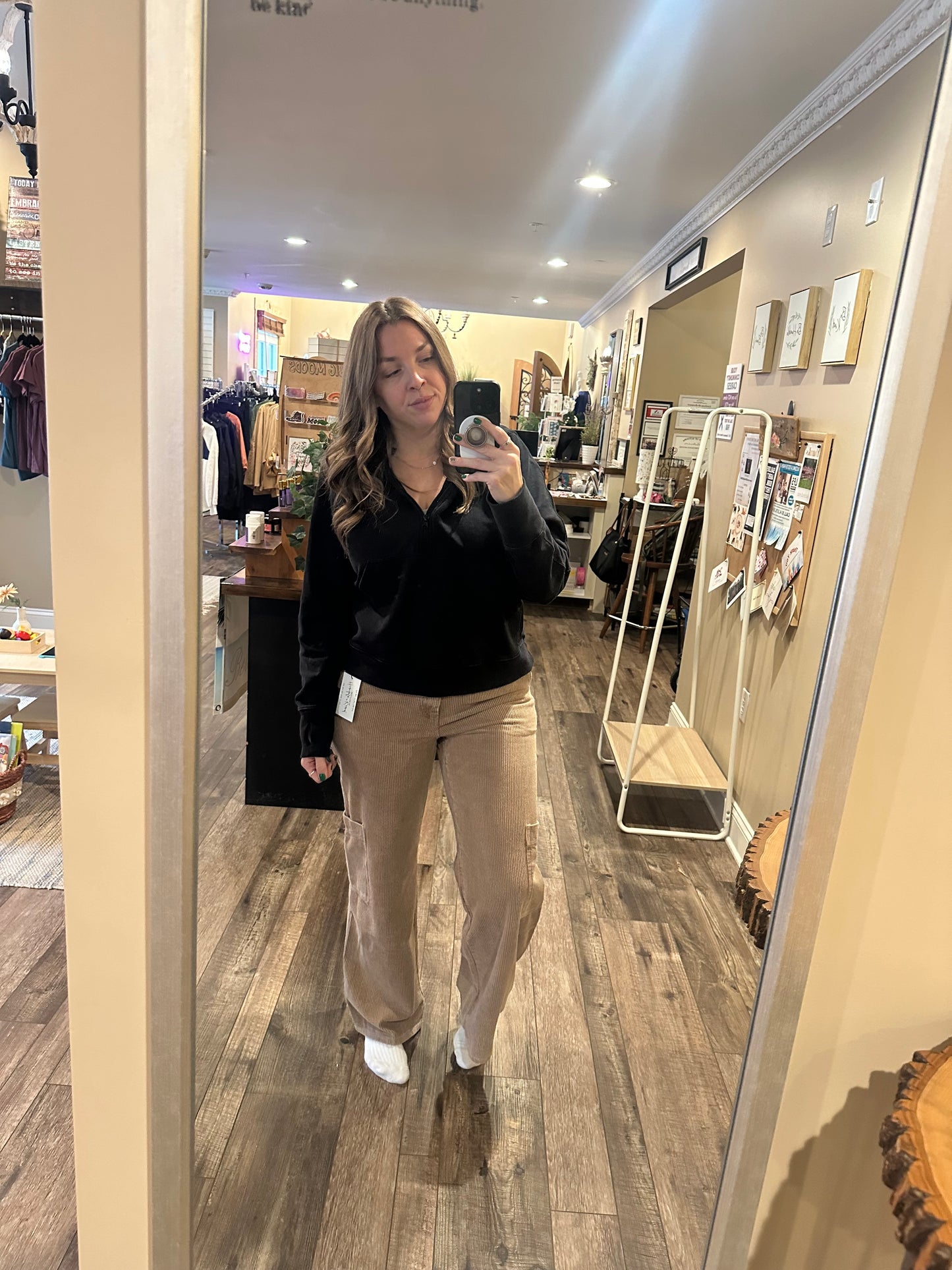 Mocha Wide Leg Corduroy Pants