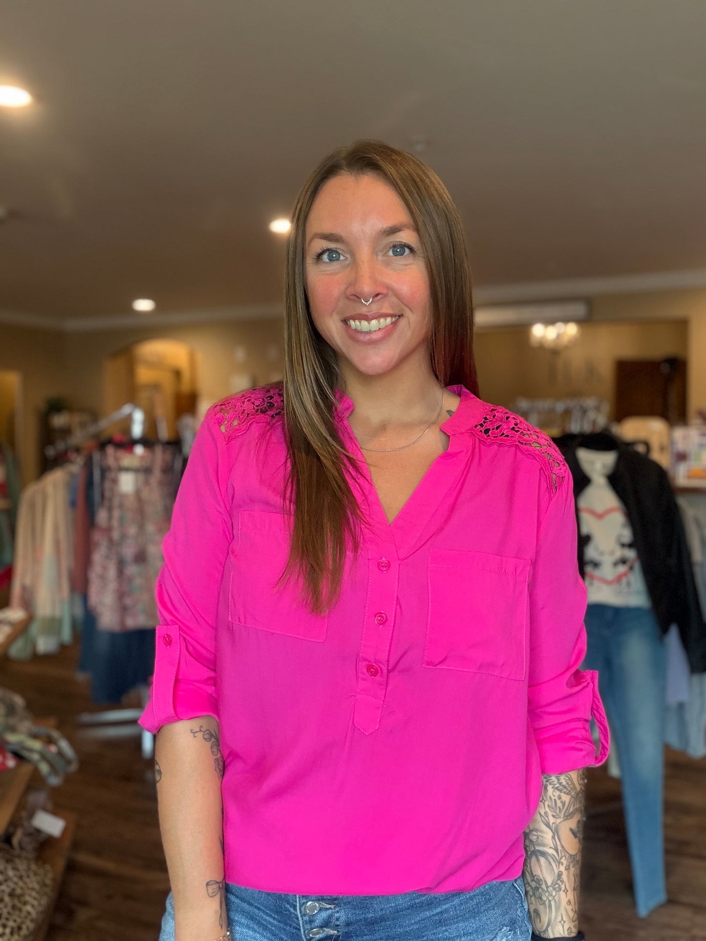 Fuchsia Tunic Blouse