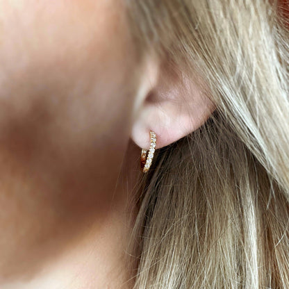 Thin Line Cubic Zirconia Hoop Earrings