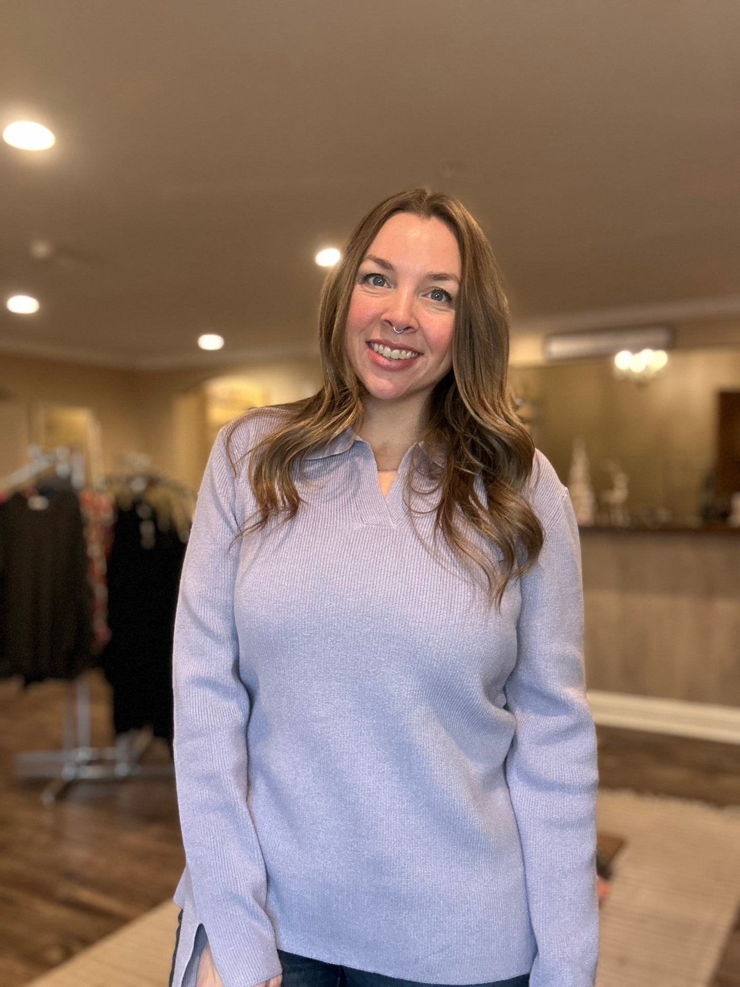 Lilac Collard Sweater