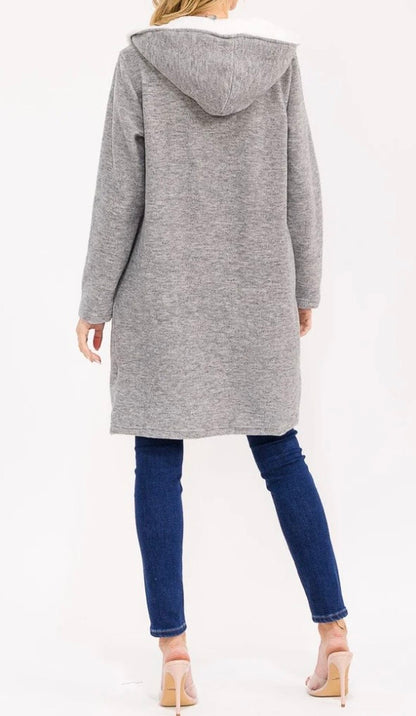 Grey Sherpa Lined Cardigan