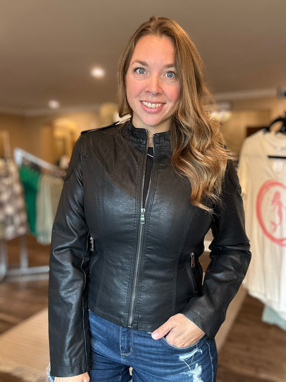 Black Moto Zip Jacket