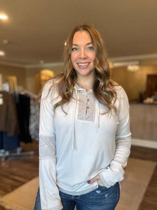 Taupe Detailed Hoodie