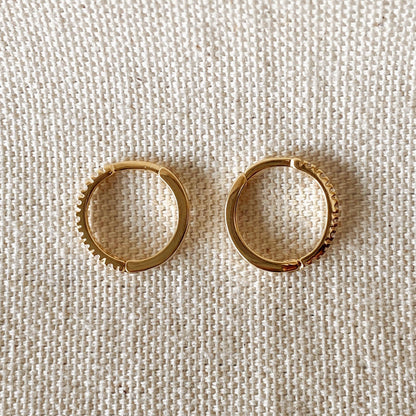 Thin Line Cubic Zirconia Hoop Earrings