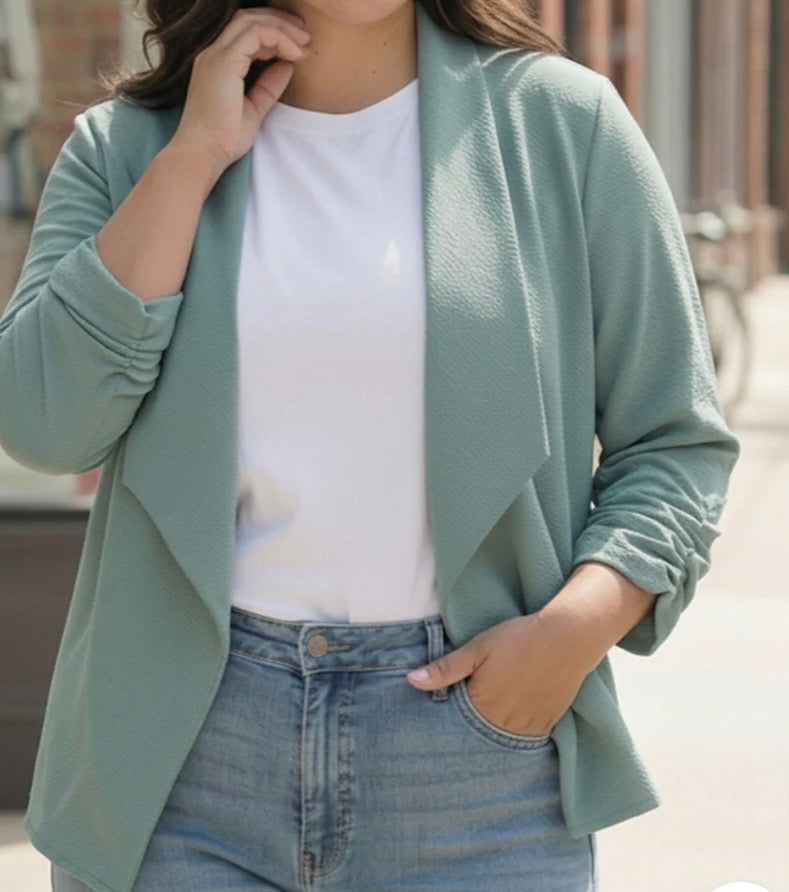 Curvy Sage Blazer