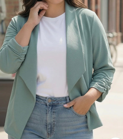 Curvy Sage Blazer
