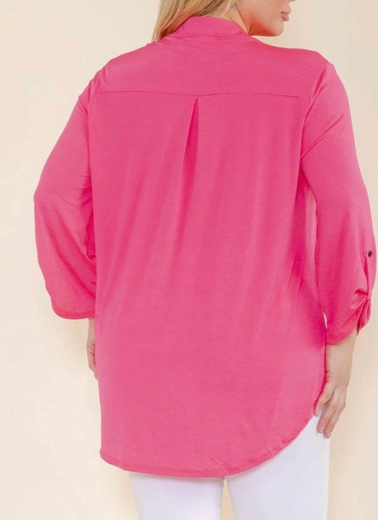 Curvy Pink 3/4 Tunic