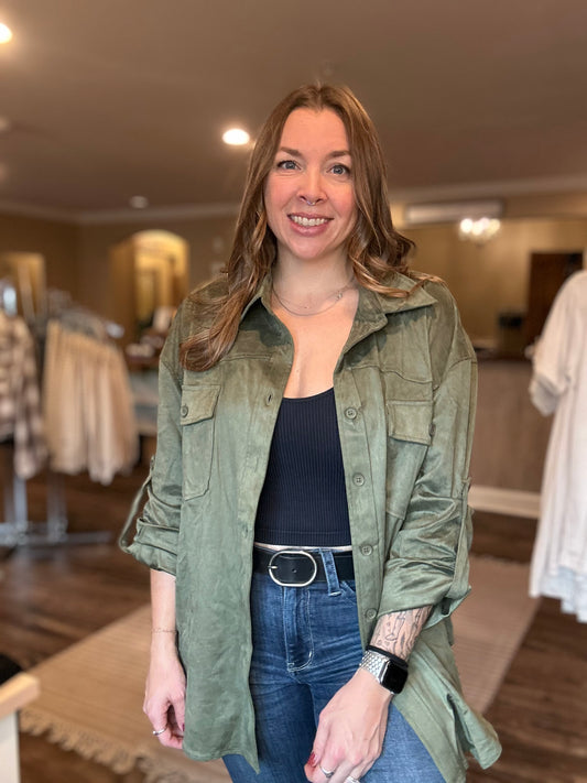 Olive Soft Button Up