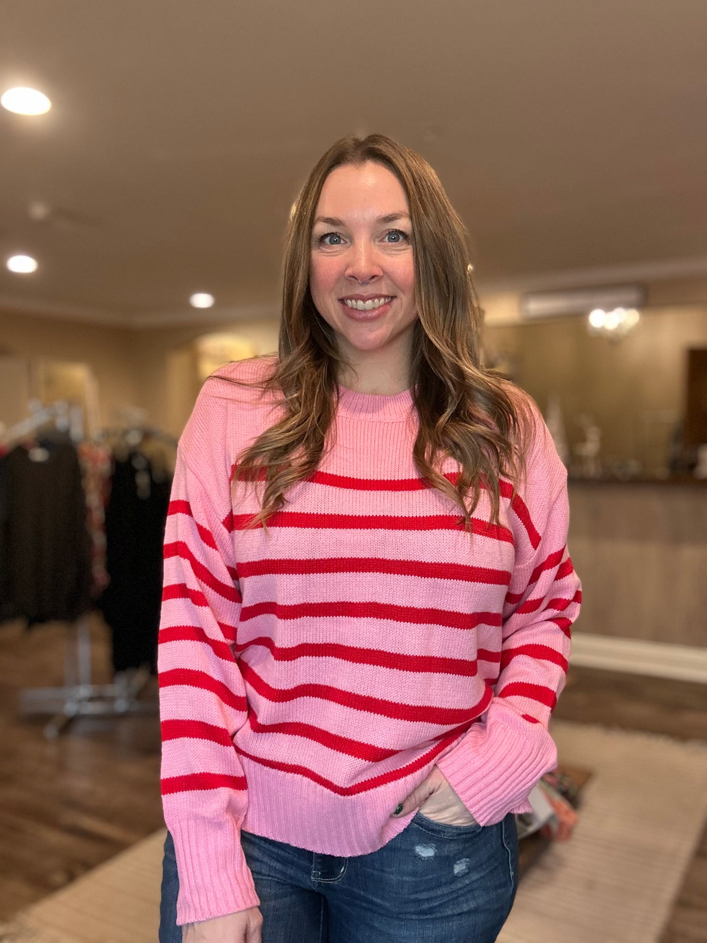 Sweetheart Striped Sweater