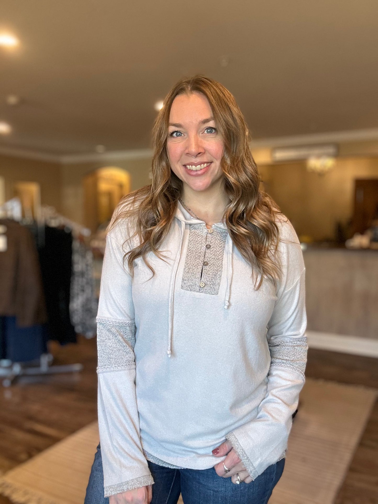 Taupe Detailed Hoodie