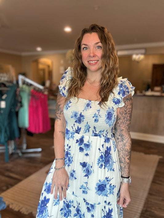 Savannah Blue Floral Dress