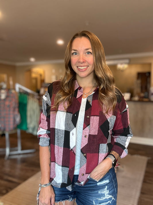 Short Plaid Button Up