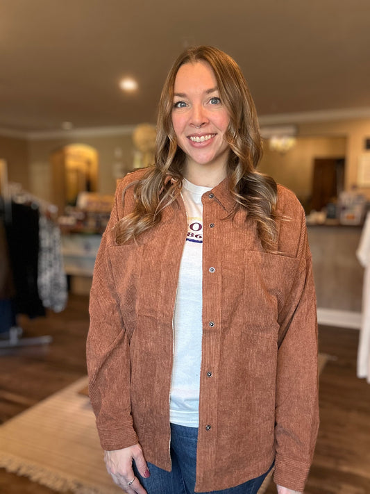 Camel Corduroy Shacket