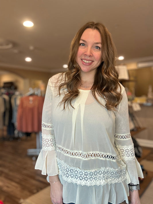 Cream Crochet Detail Blouse