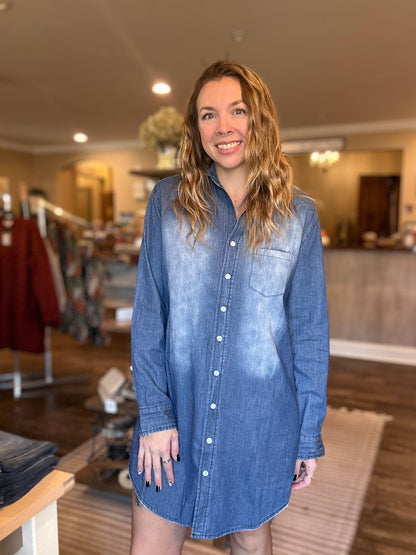 Denim Button Up Dress