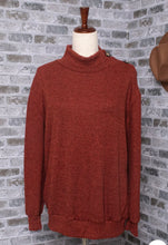 Rust Ribbed Button Sweater