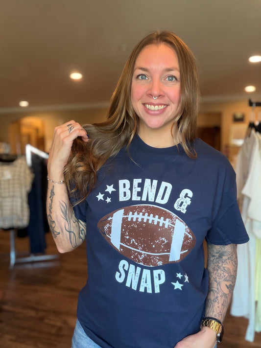 Navy Bend & Snap Tee