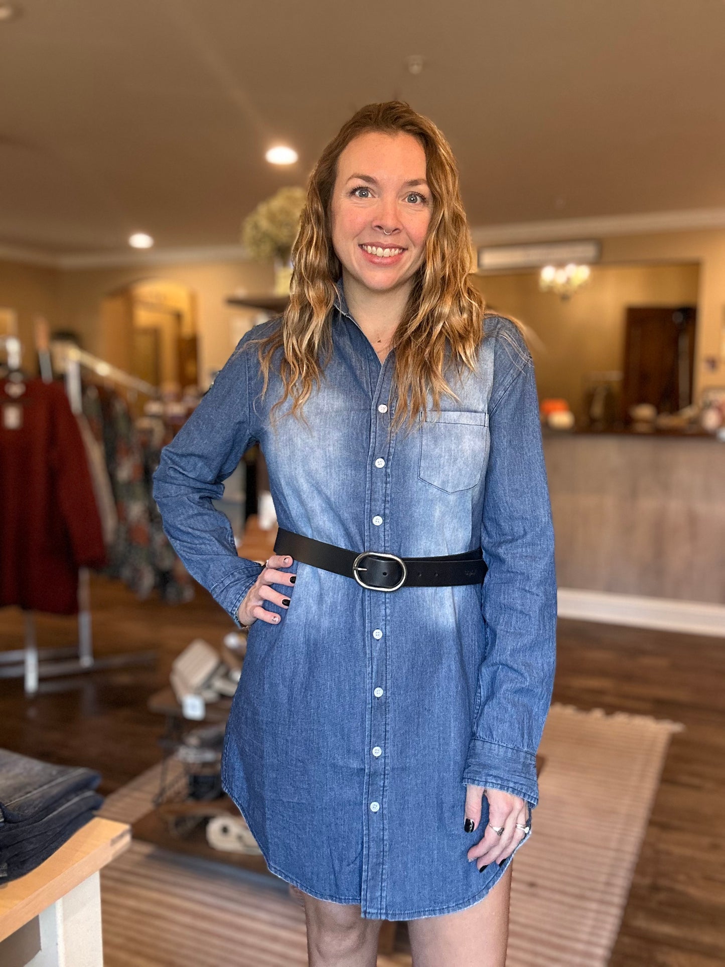 Denim Button Up Dress *ALL SALES FINAL*