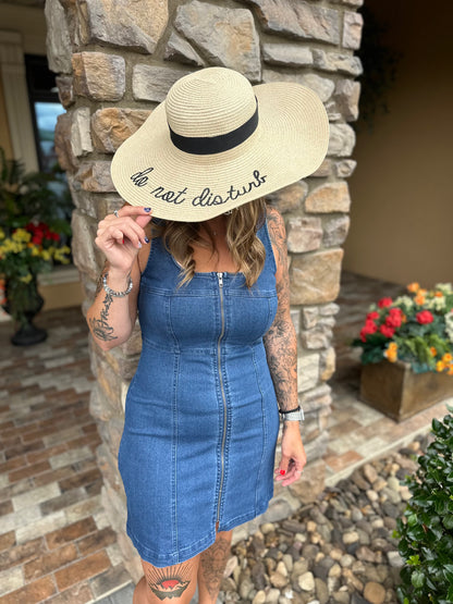 Denim Zip Mini Dress *ALL SALES FINAL*