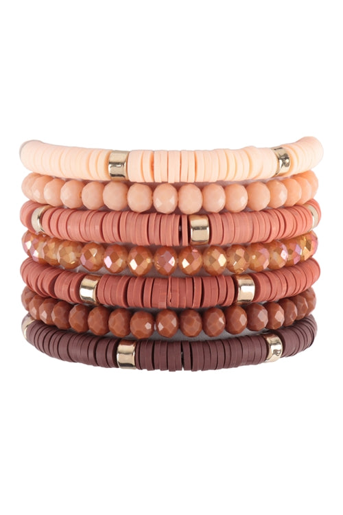 Choco Beaded Stack Bracelets