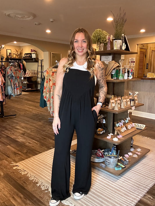 Solid Overalls with Pockets