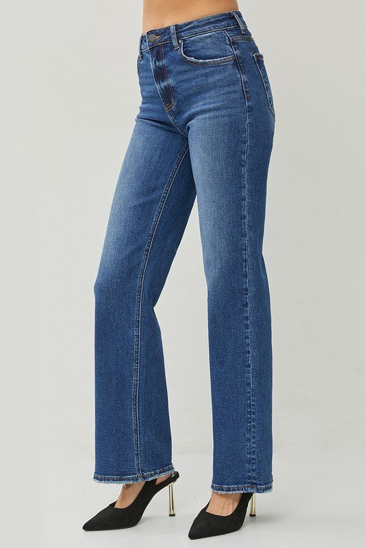 Curvy Risen High Rise Wide Leg Jeans