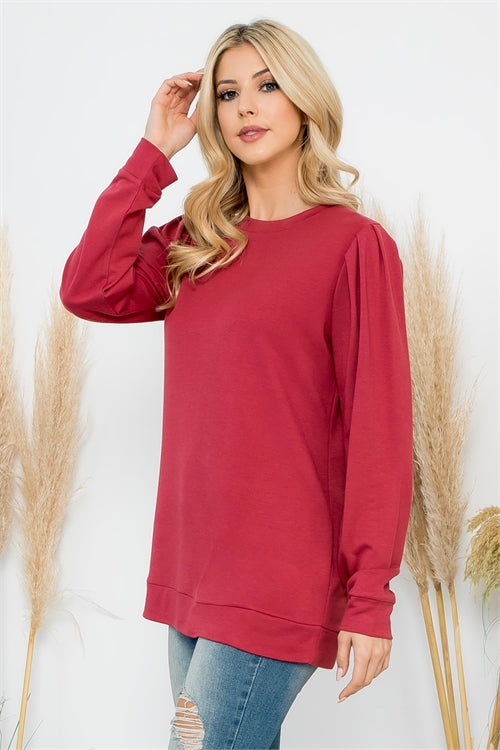 Marsala French Terry Top
