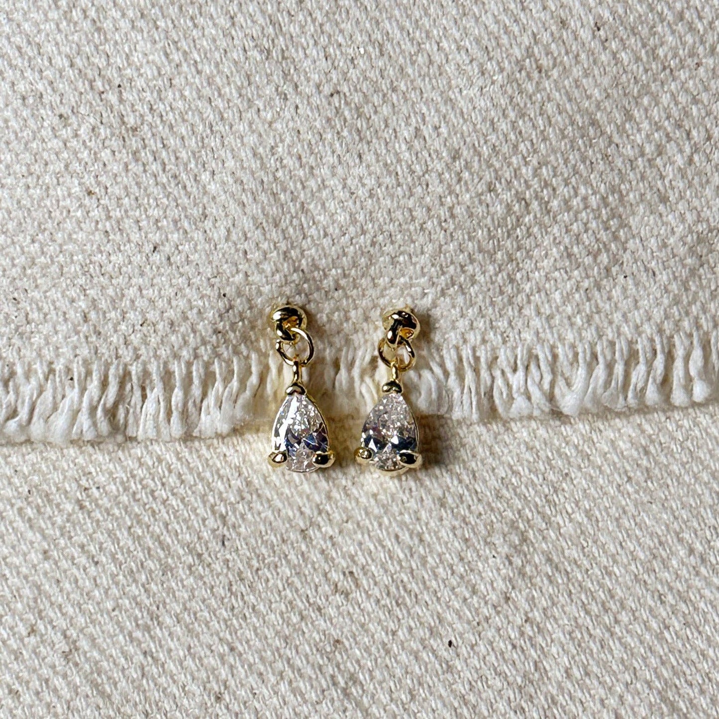 18k Gold Filled Teardrop CZ Earrings