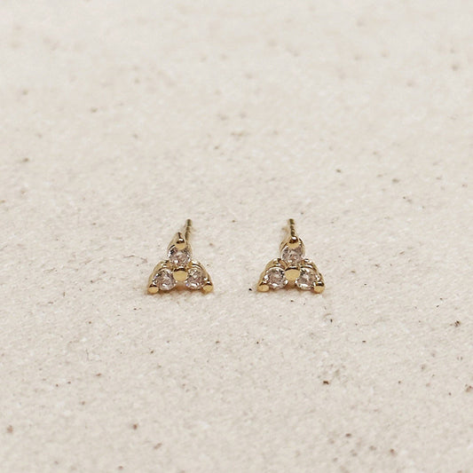 Mini Flower CZ Stud Earrings