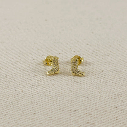 18k Gold Filled Mini Cowgirl Boot Earrings