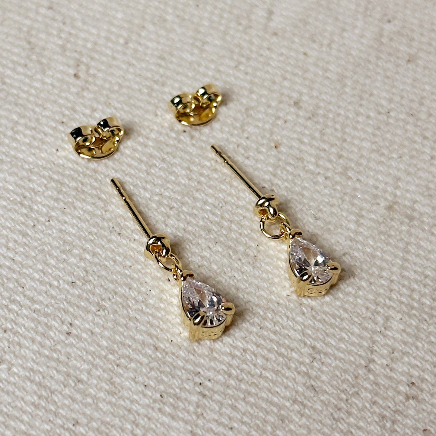 18k Gold Filled Teardrop CZ Earrings