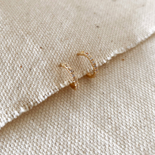 Cubic Zirconia C Hoop Earrings