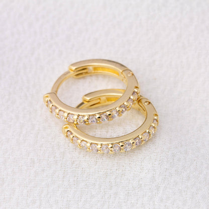 15mm CZ Hoop Earrings
